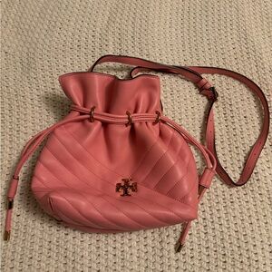 Tory Burch mini bucket chevron bag pink